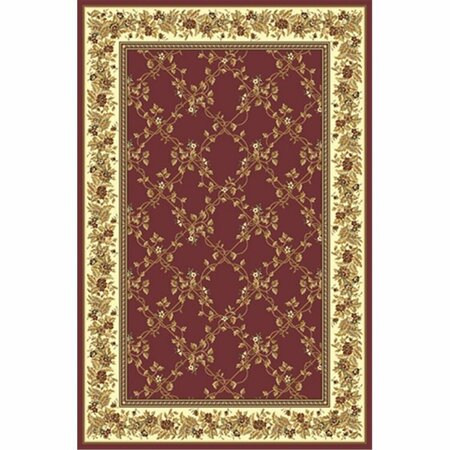 AURIC 1427-1730-BURGUNDY Noble Rectangular Transitional Italy Area Rug- 3 ft. 3 in. W x 5 ft. 4 in. H AU3179923